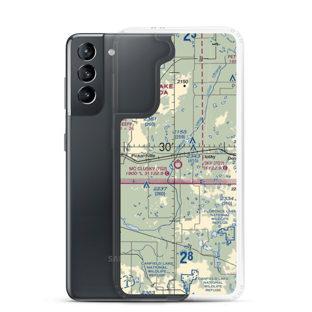 Mc Clusky Municipal Airport (7G2) VFR Sectional Samsung Case Samsung Galaxy S21 model shown