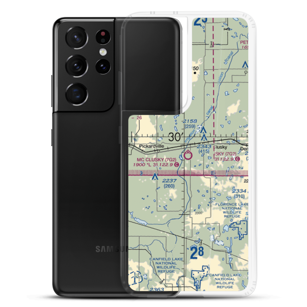 Mc Clusky Municipal Airport (7G2) VFR Sectional Samsung Case Samsung Galaxy S21 Ultra model shown