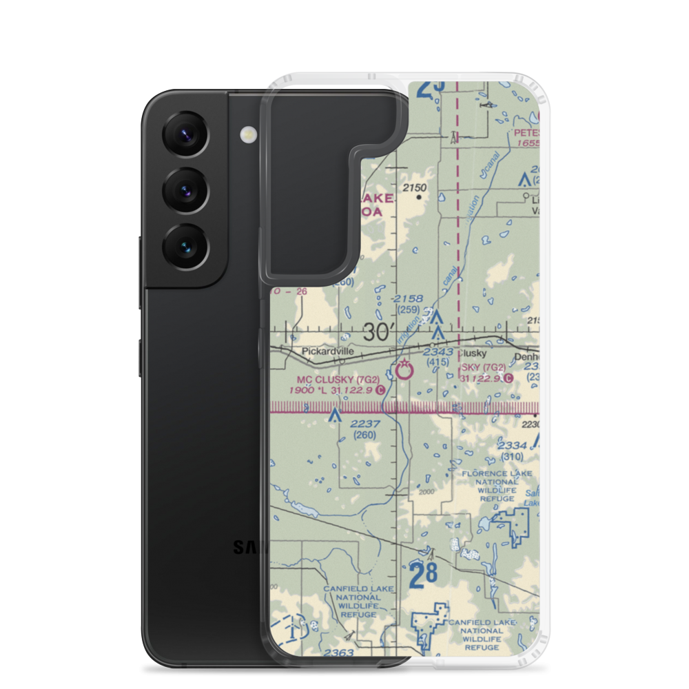 Mc Clusky Municipal Airport (7G2) VFR Sectional Samsung Case Samsung Galaxy S22 model shown