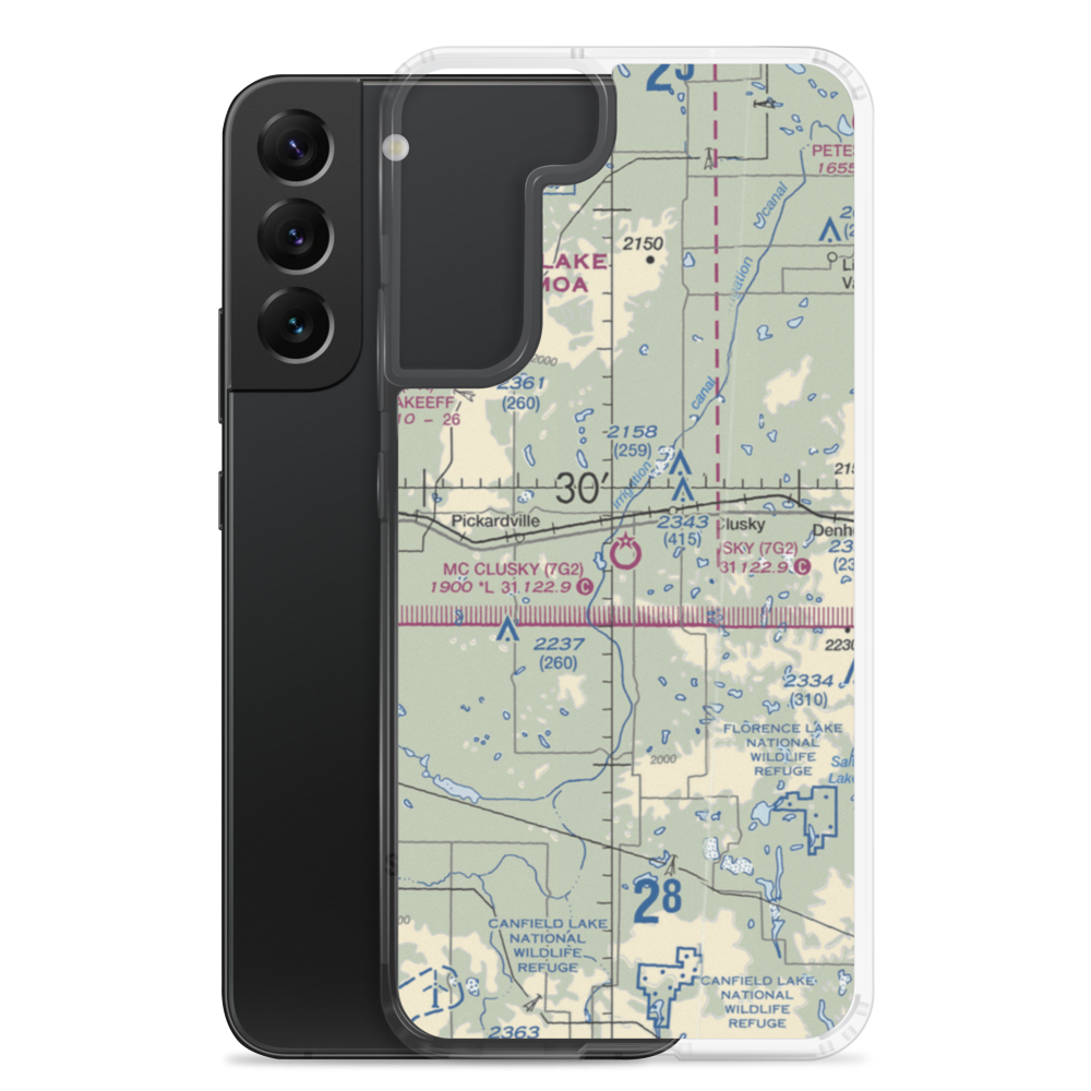 Mc Clusky Municipal Airport (7G2) VFR Sectional Samsung Case Samsung Galaxy S22 Plus model shown