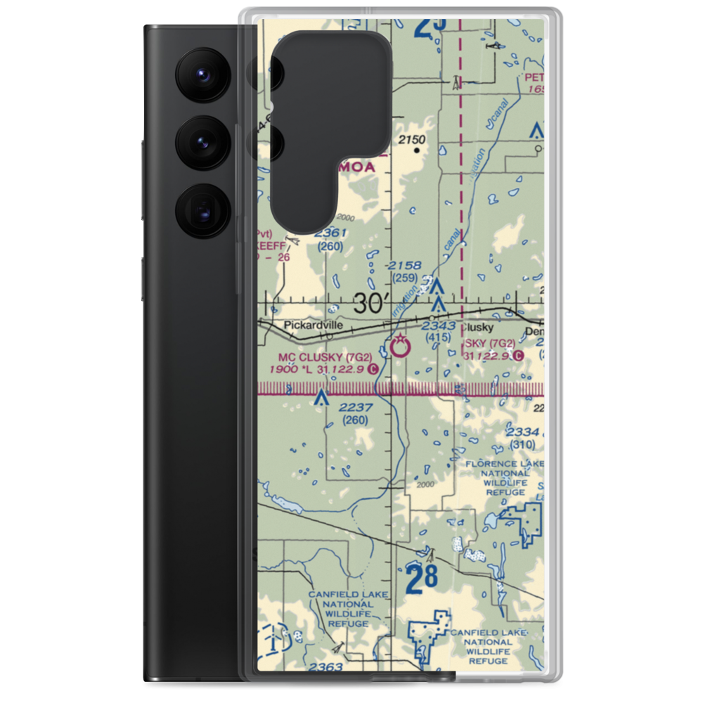 Mc Clusky Municipal Airport (7G2) VFR Sectional Samsung Case Samsung Galaxy S22 Ultra model shown