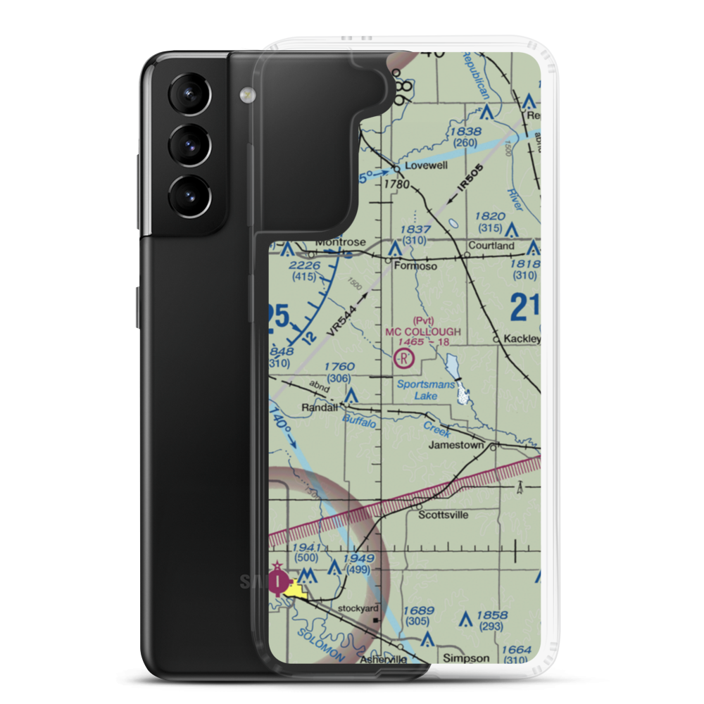Mc Collough Airfield (SN49) VFR Sectional Samsung Case Samsung Galaxy S21 Plus model shown