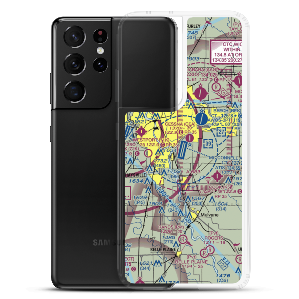 Mc Connell Air Force Base (IAB) VFR Sectional Samsung Case Samsung Galaxy S21 Ultra model shown