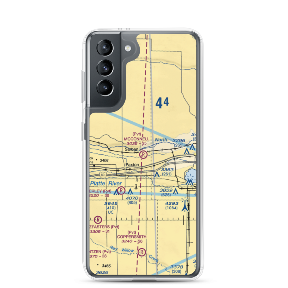 Mc Connell Field Airport (04NE) VFR Sectional Samsung Case Samsung Galaxy S21 model shown