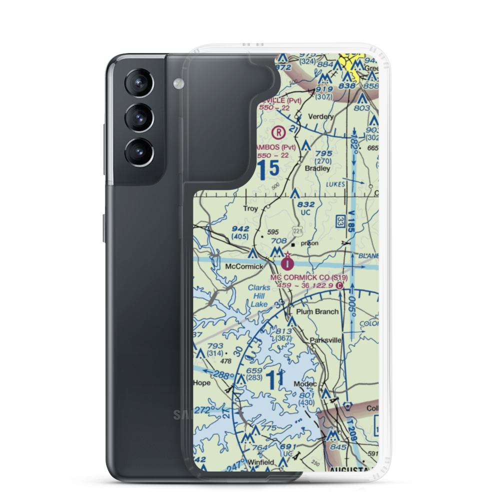 Mc Cormick County Airport (S19) VFR Sectional Samsung Case Samsung Galaxy S21 model shown