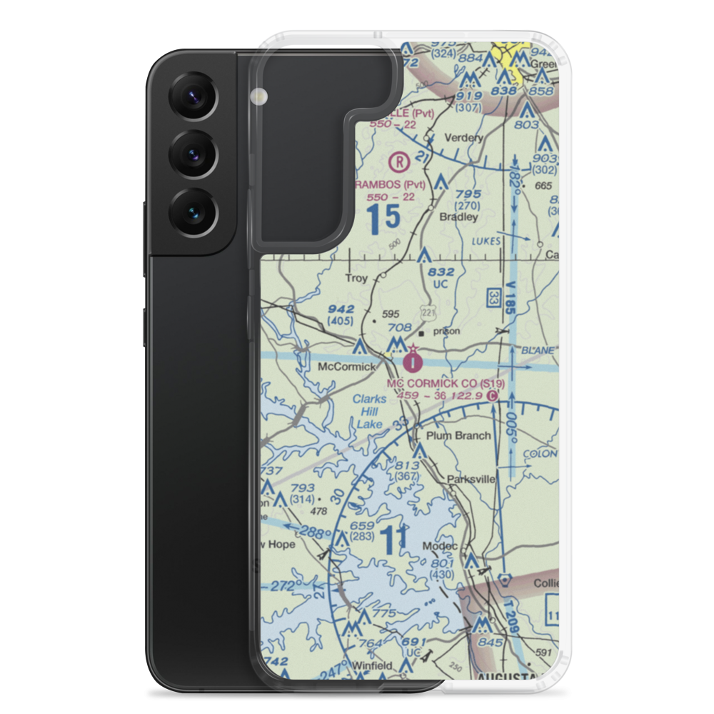 Mc Cormick County Airport (S19) VFR Sectional Samsung Case Samsung Galaxy S22 Plus model shown