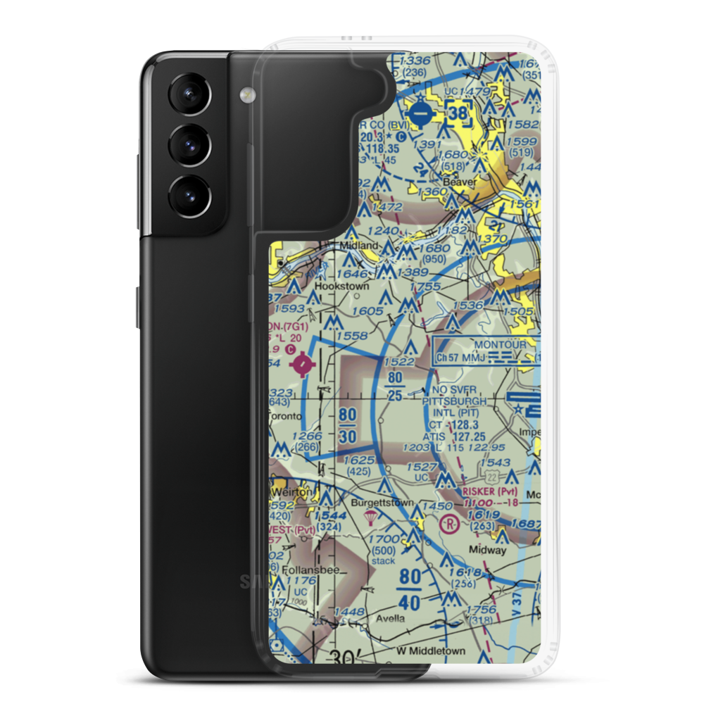 Mc Coy Airport (88PA) VFR Sectional Samsung Case Samsung Galaxy S21 Plus model shown