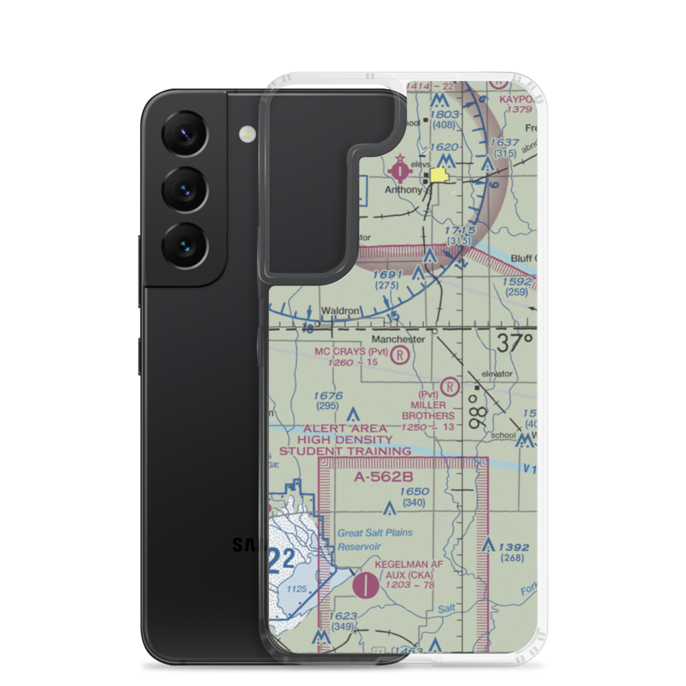Mc Crays Airport (OK46) VFR Sectional Samsung Case Samsung Galaxy S22 model shown