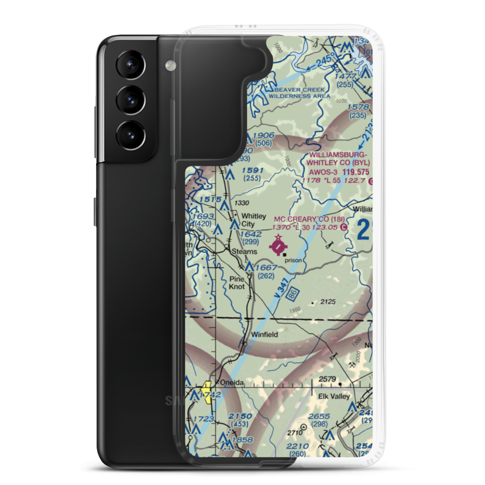 Mc Creary County Airport (18I) VFR Sectional Samsung Case Samsung Galaxy S21 Plus model shown