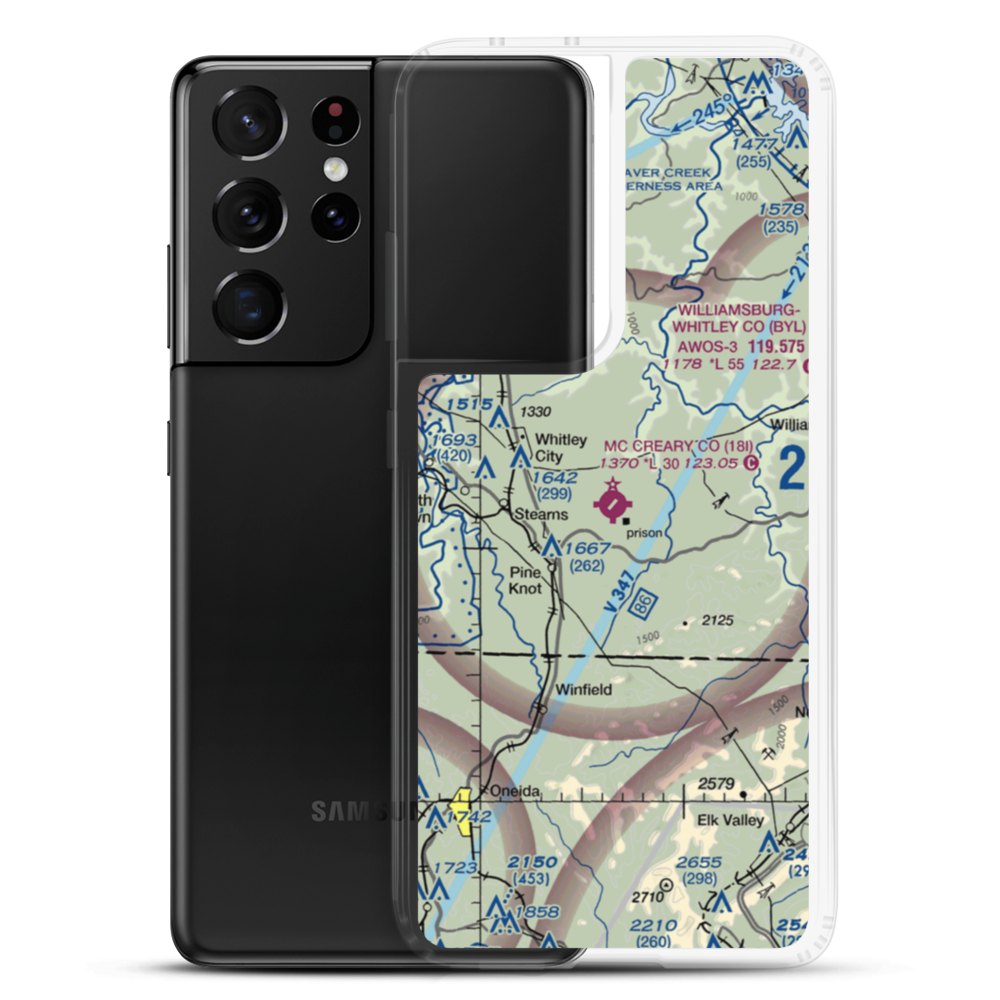Mc Creary County Airport (18I) VFR Sectional Samsung Case Samsung Galaxy S21 Ultra model shown