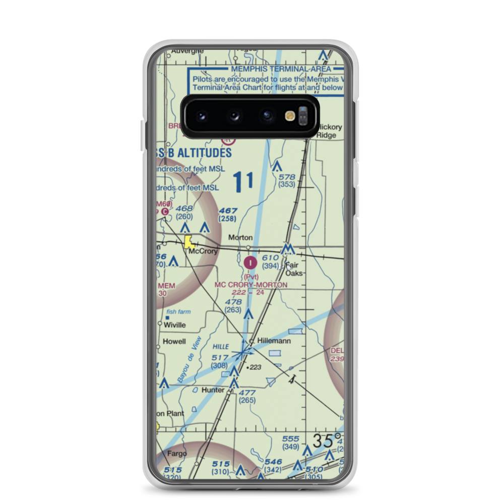 Mc Crory/Morton Airport (2AR4) VFR Sectional Samsung Case Samsung Galaxy S10 model shown