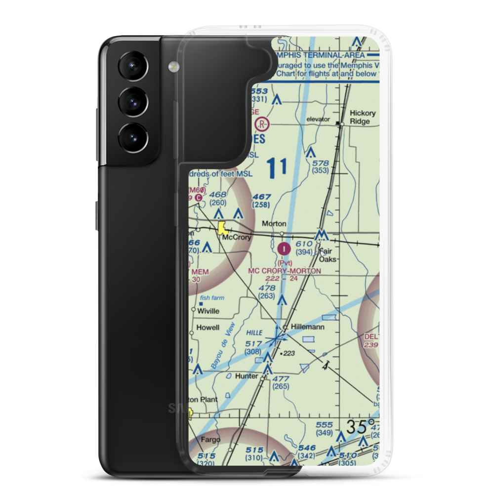 Mc Crory/Morton Airport (7M0) VFR Sectional Samsung Case Samsung Galaxy S21 Plus model shown