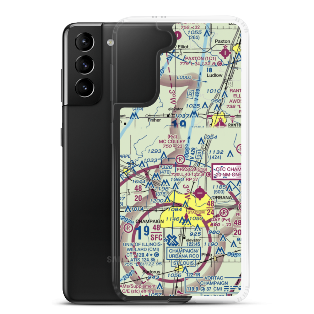 Mc Culley Airport (IL56) VFR Sectional Samsung Case Samsung Galaxy S21 Plus model shown
