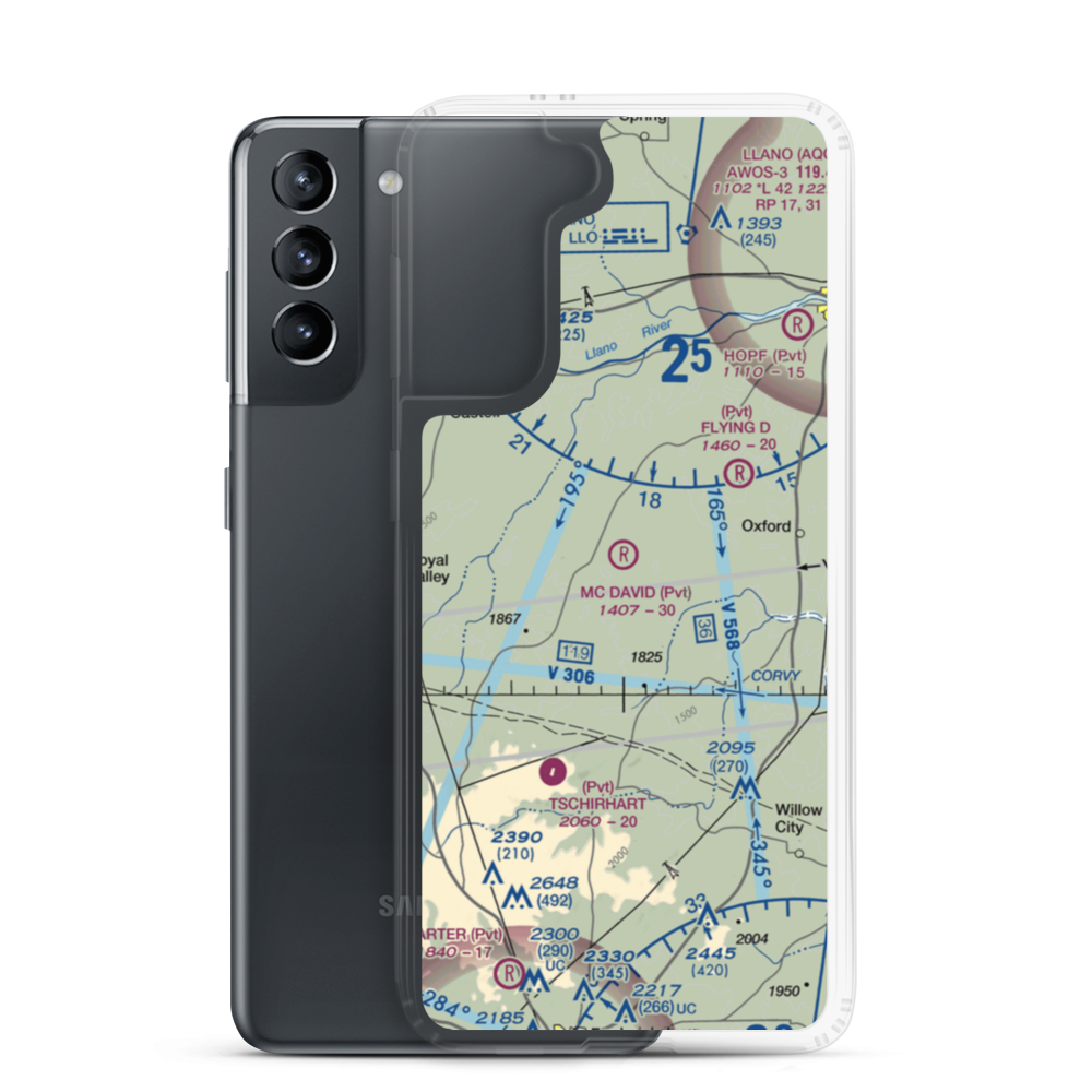 Mc David Ranch Airport (44TS) VFR Sectional Samsung Case Samsung Galaxy S21 model shown