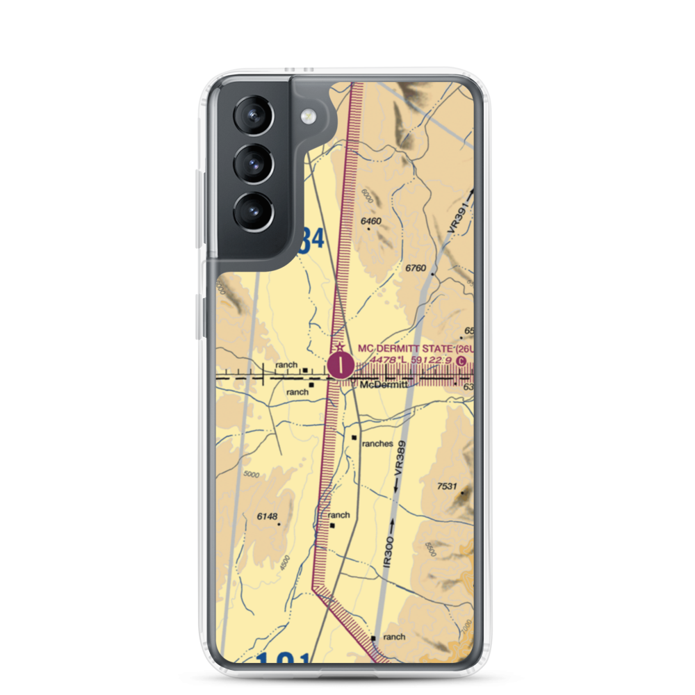 Mc Dermitt State Airport (26U) VFR Sectional Samsung Case Samsung Galaxy S21 model shown