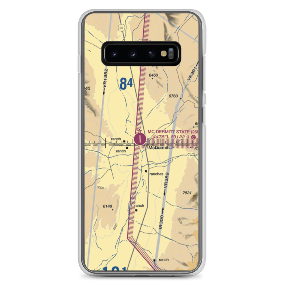 Mc Dermitt State Airport (26U) VFR Sectional Samsung Case Samsung Galaxy S10+ model shown