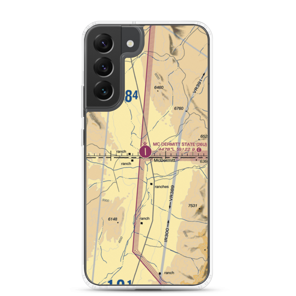Mc Dermitt State Airport (26U) VFR Sectional Samsung Case Samsung Galaxy S22 Plus model shown