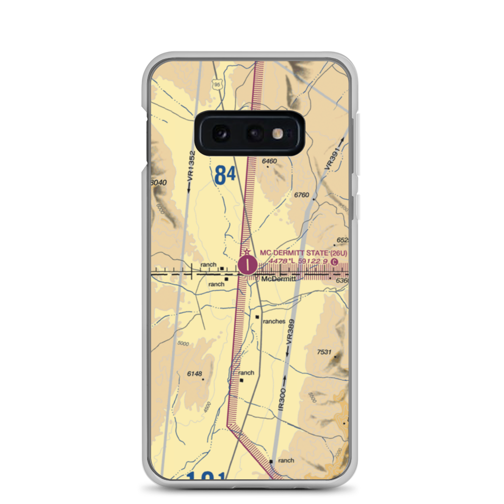 Mc Dermitt State Airport (26U) VFR Sectional Samsung Case Samsung Galaxy S10e model shown
