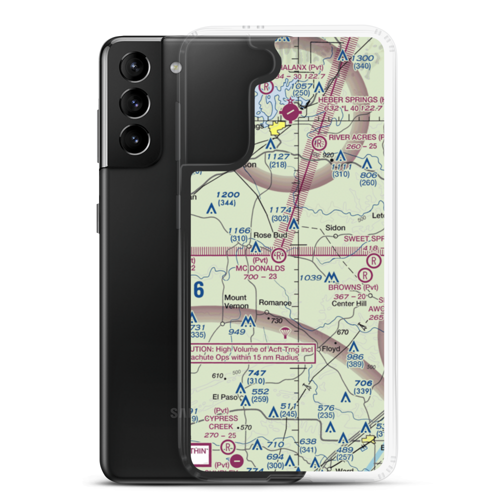 Mc Donald's Strip (AR12) VFR Sectional Samsung Case Samsung Galaxy S21 Plus model shown