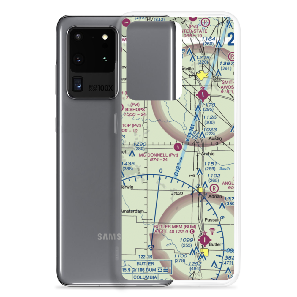 Mc Donnell Airport (03MU) VFR Sectional Samsung Case Samsung Galaxy S20 Ultra model shown