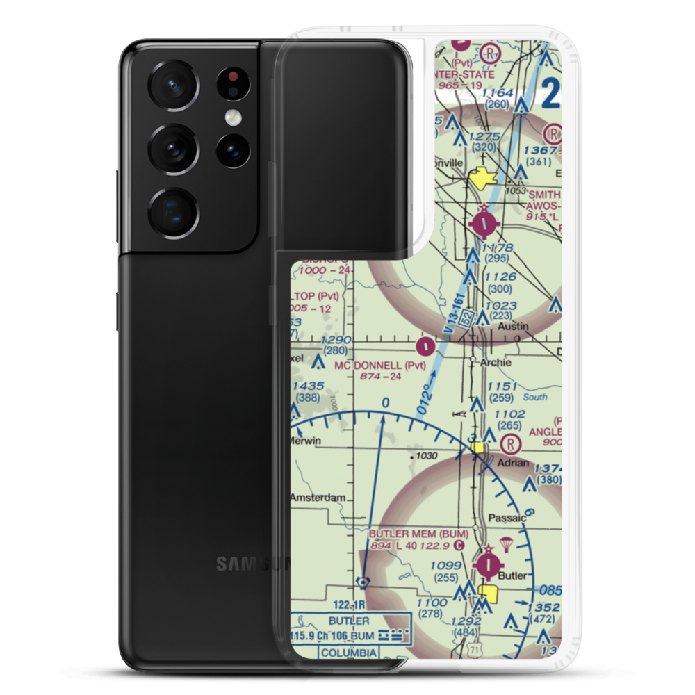 Mc Donnell Airport (03MU) VFR Sectional Samsung Case Samsung Galaxy S21 Ultra model shown