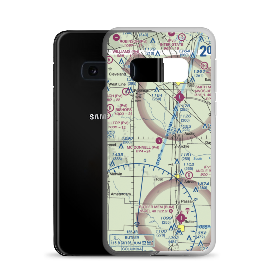 Mc Donnell Airport (03MU) VFR Sectional Samsung Case Samsung Galaxy S10e model shown