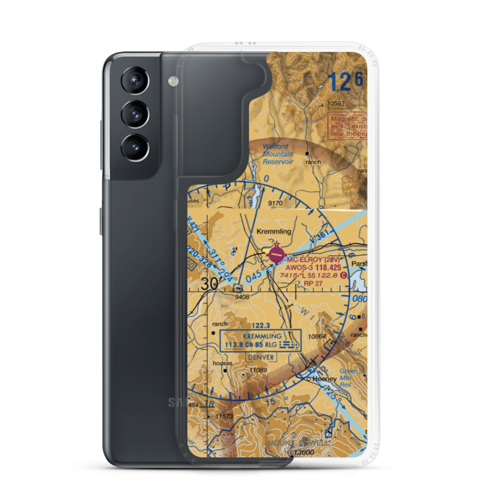 Mc Elroy Airfield (20V) VFR Sectional Samsung Case Samsung Galaxy S21 model shown