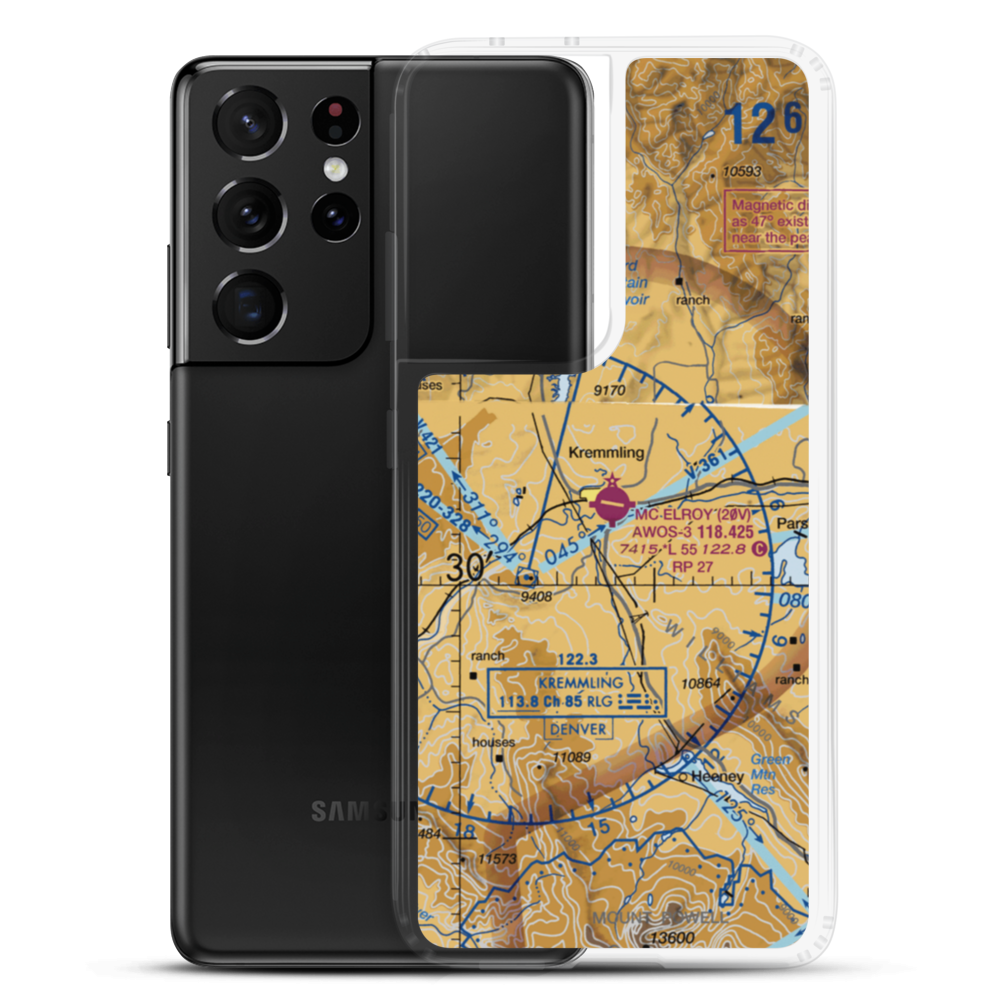 Mc Elroy Airfield (20V) VFR Sectional Samsung Case Samsung Galaxy S21 Ultra model shown