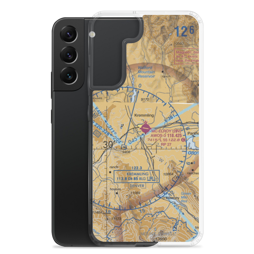 Mc Elroy Airfield (20V) VFR Sectional Samsung Case Samsung Galaxy S22 Plus model shown