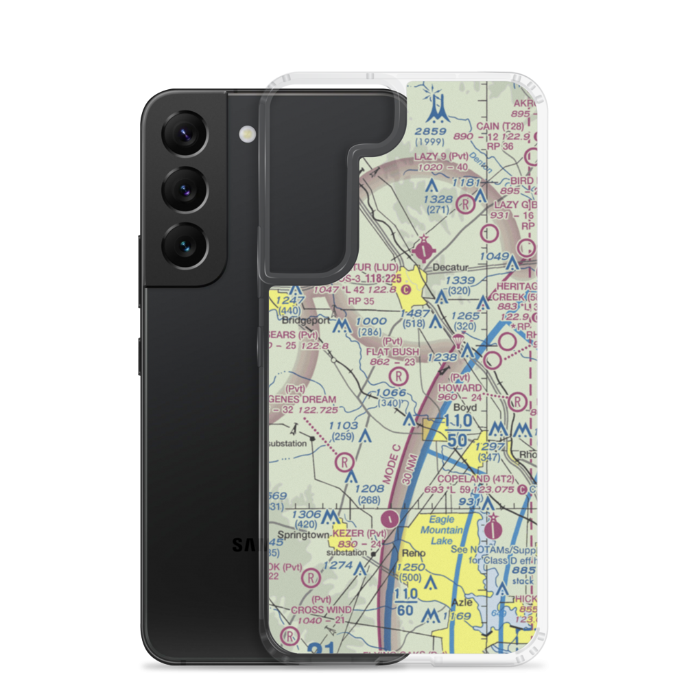 Mc Entire Airport (5TS4) VFR Sectional Samsung Case Samsung Galaxy S22 model shown