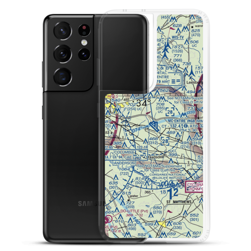 Mc Entire Joint National Guard Base (MMT) VFR Sectional Samsung Case Samsung Galaxy S21 Ultra model shown