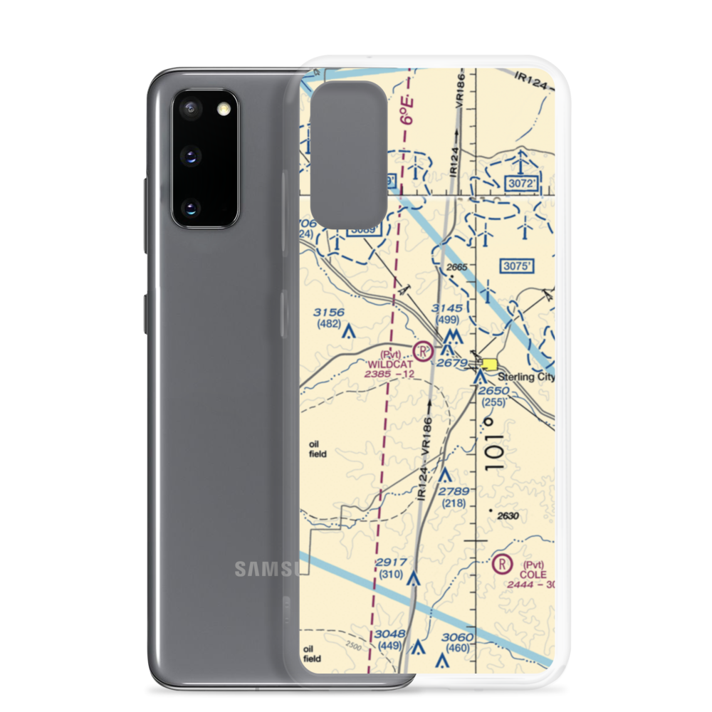Mc Entire's Lazy V Ranch Airport (58XS) VFR Sectional Samsung Case Samsung Galaxy S20 model shown