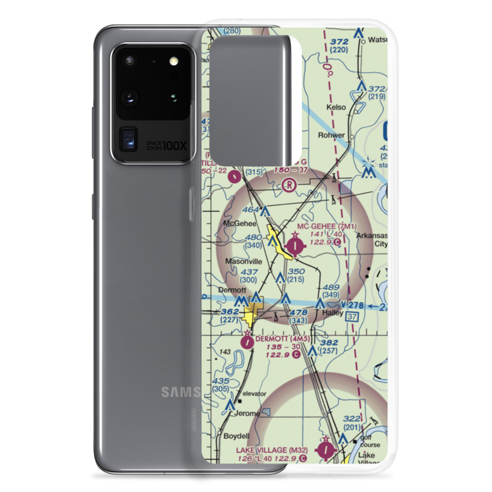 Mc Gehee Municipal Airport (7M1) VFR Sectional Samsung Case Samsung Galaxy S20 Ultra model shown