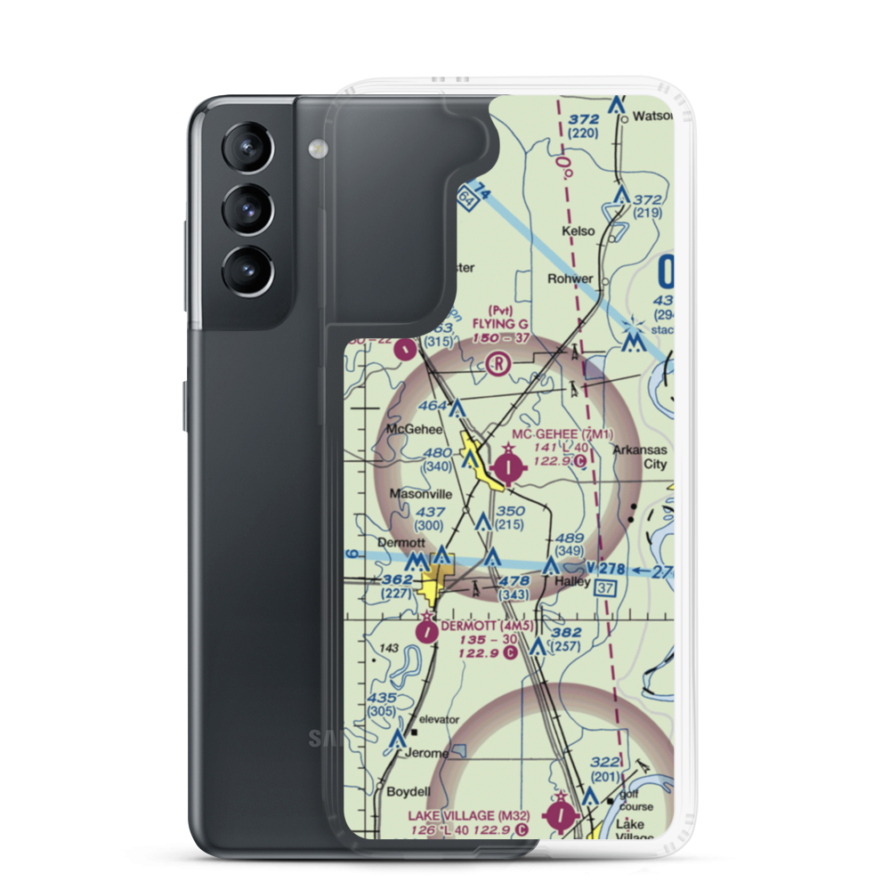 Mc Gehee Municipal Airport (7M1) VFR Sectional Samsung Case Samsung Galaxy S21 model shown