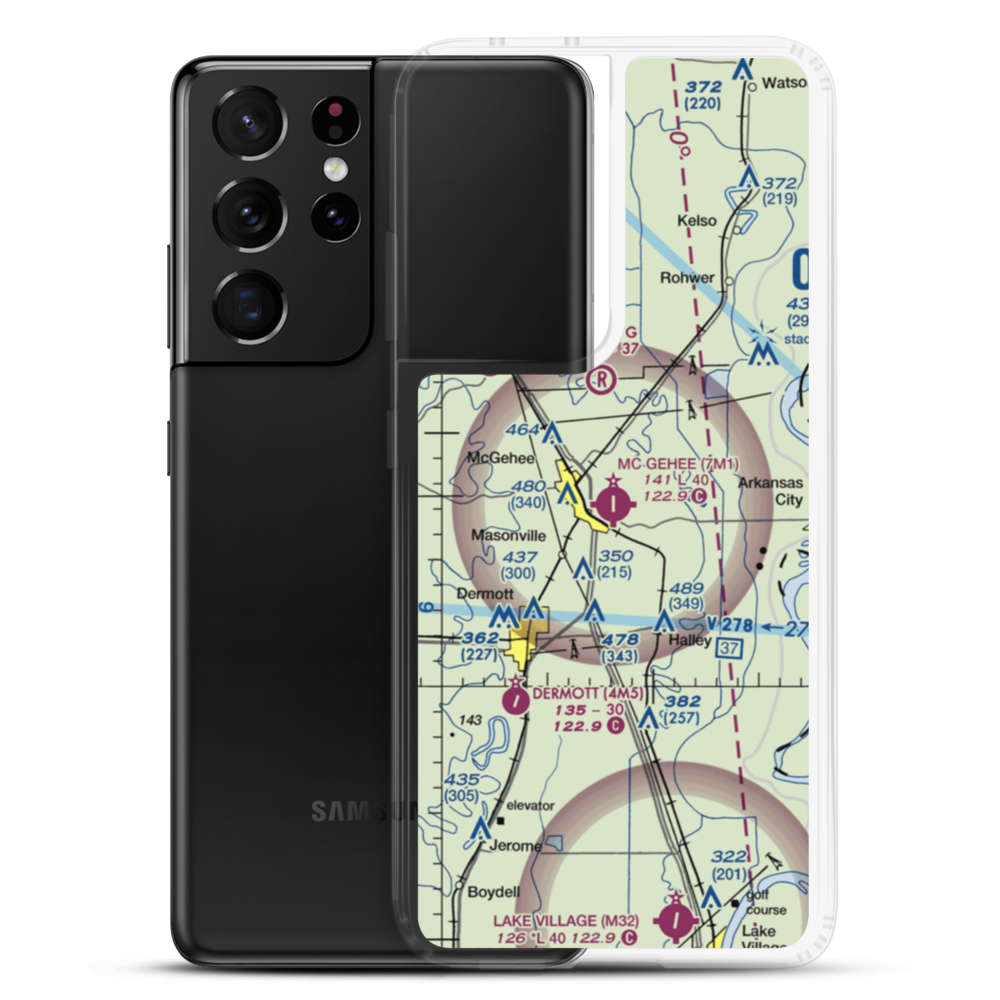 Mc Gehee Municipal Airport (7M1) VFR Sectional Samsung Case Samsung Galaxy S21 Ultra model shown
