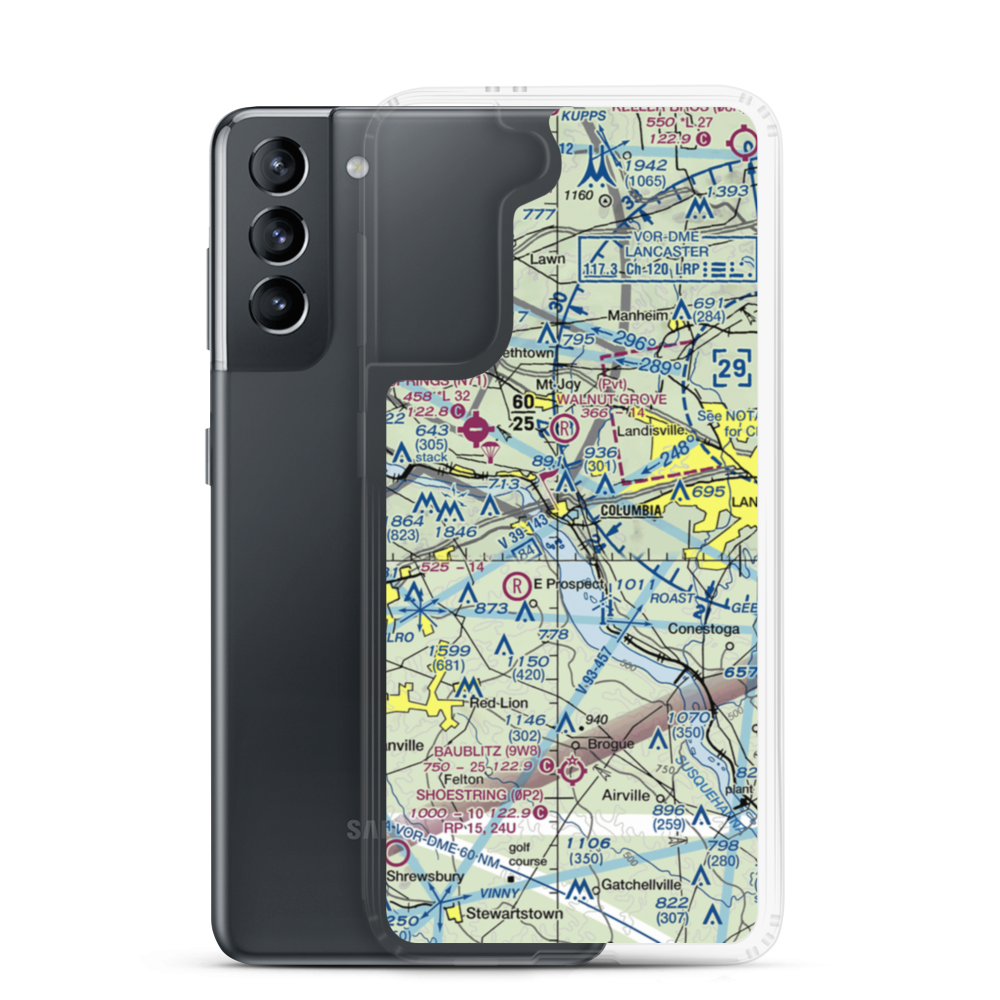 Mc Ginness Airport (8N7) VFR Sectional Samsung Case Samsung Galaxy S21 model shown