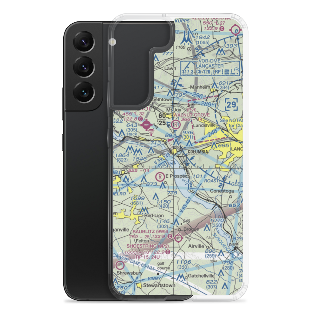 Mc Ginness Airport (8N7) VFR Sectional Samsung Case Samsung Galaxy S22 Plus model shown