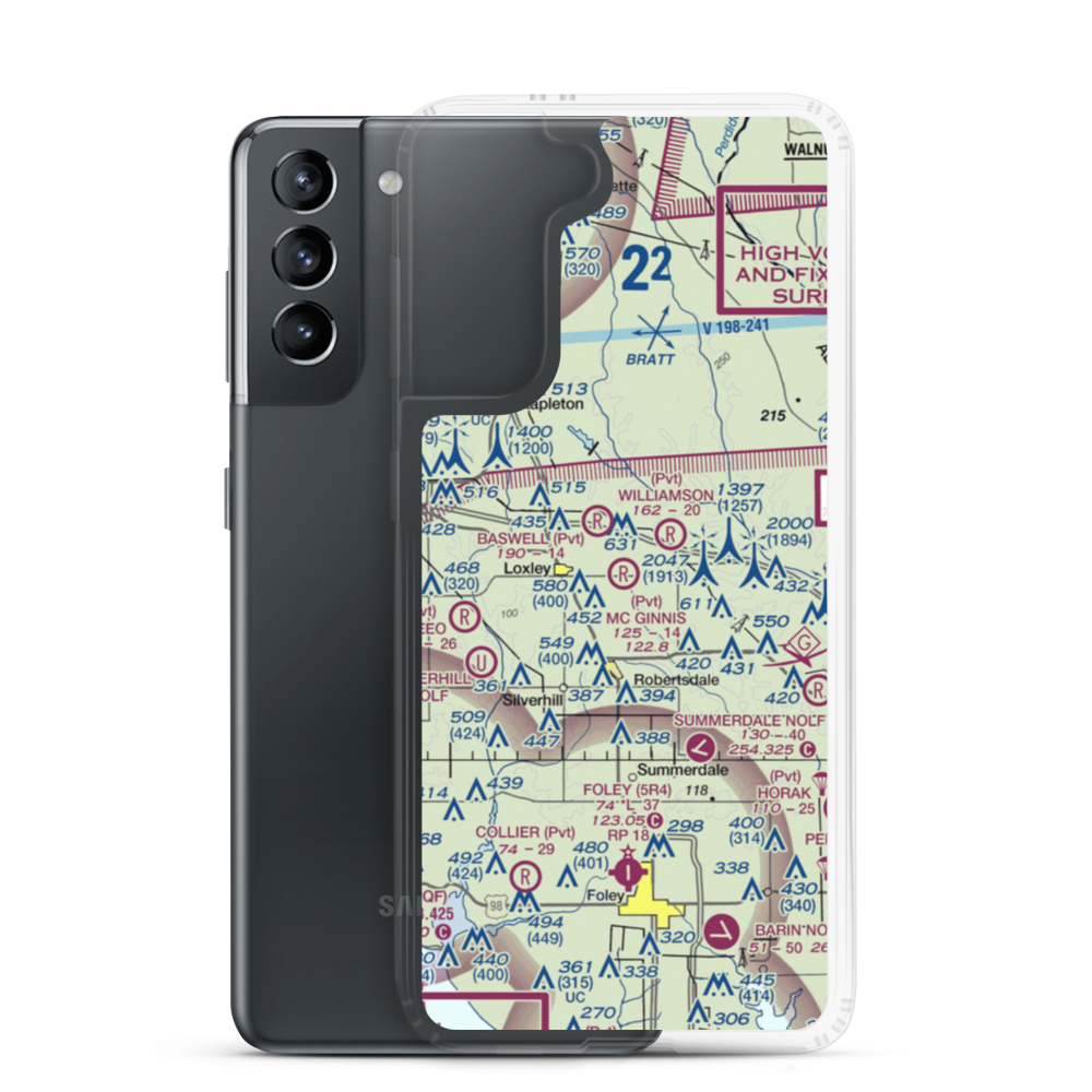 Mc Ginnis Airport (AL35) VFR Sectional Samsung Case Samsung Galaxy S21 model shown
