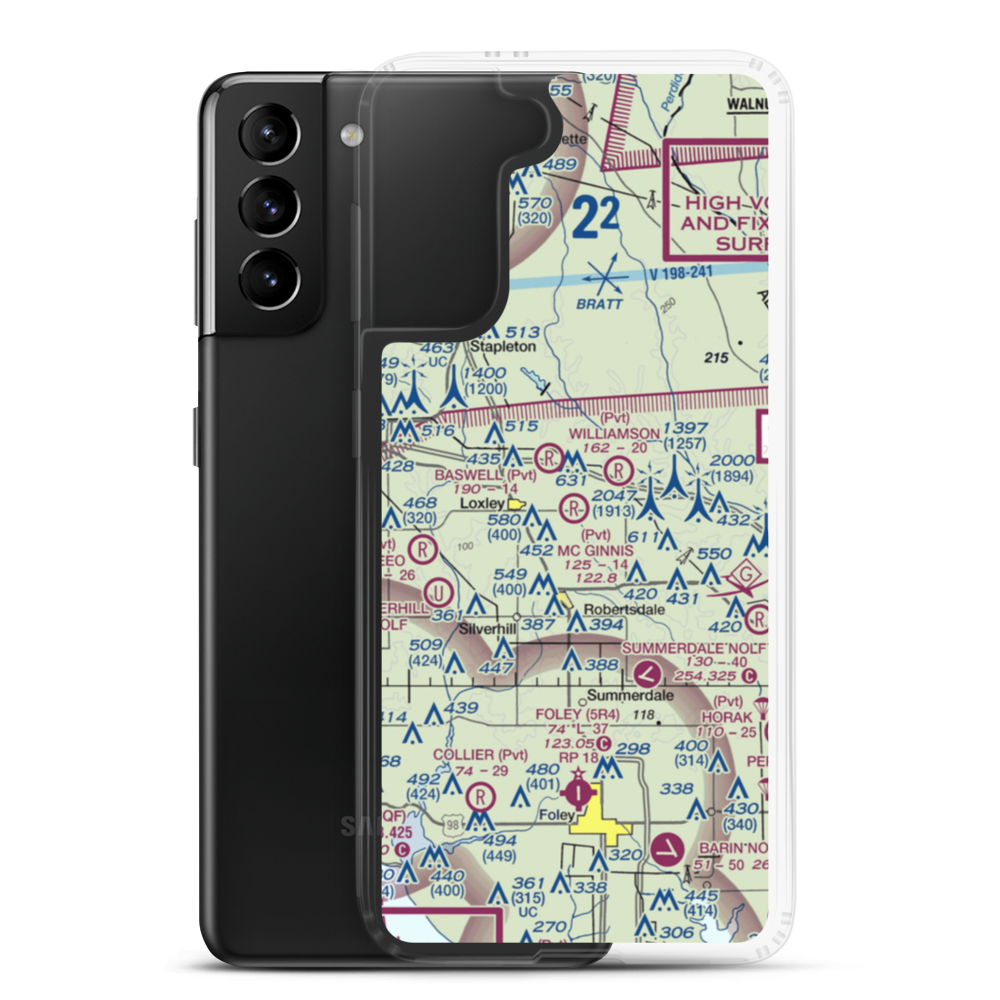 Mc Ginnis Airport (AL35) VFR Sectional Samsung Case Samsung Galaxy S21 Plus model shown