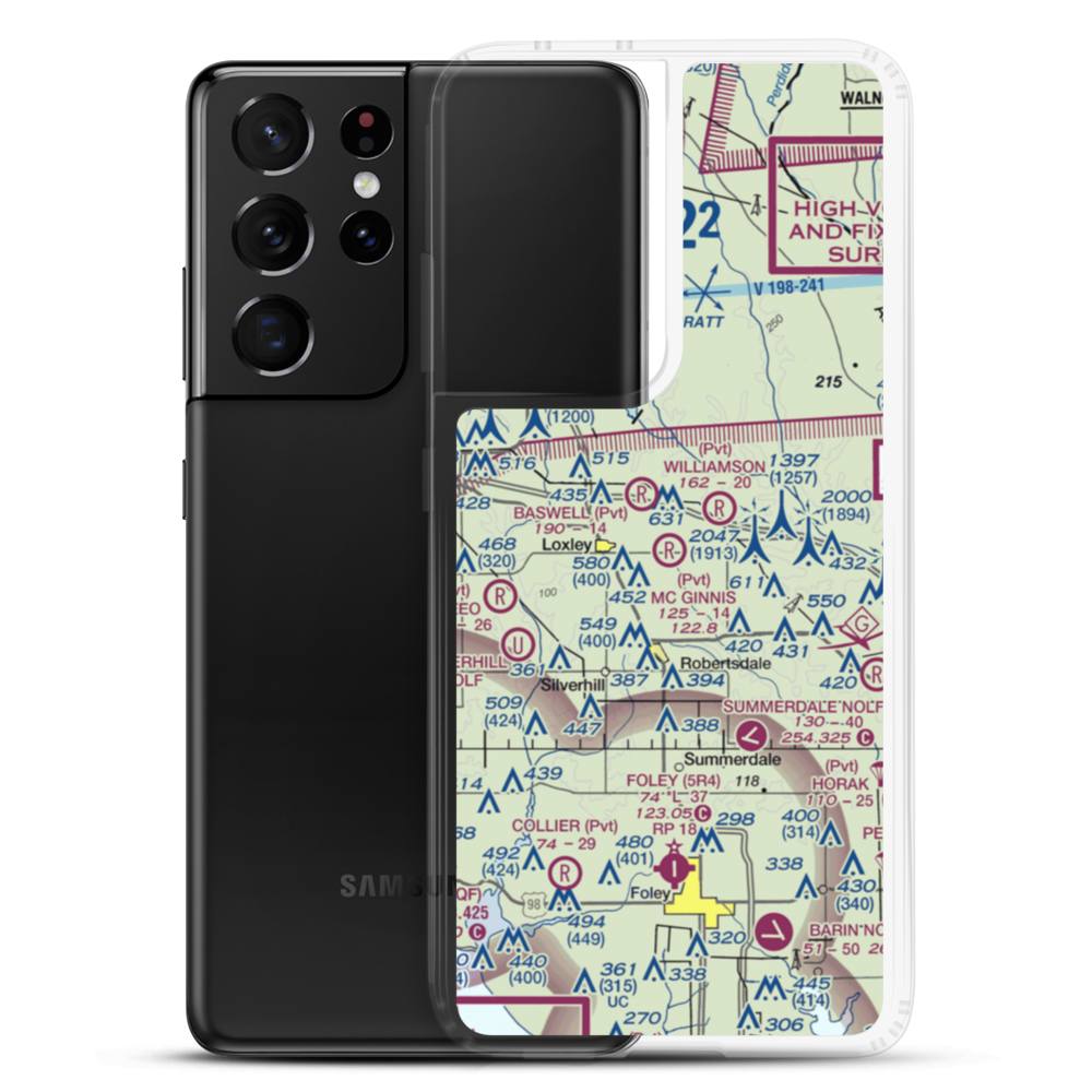 Mc Ginnis Airport (AL35) VFR Sectional Samsung Case Samsung Galaxy S21 Ultra model shown