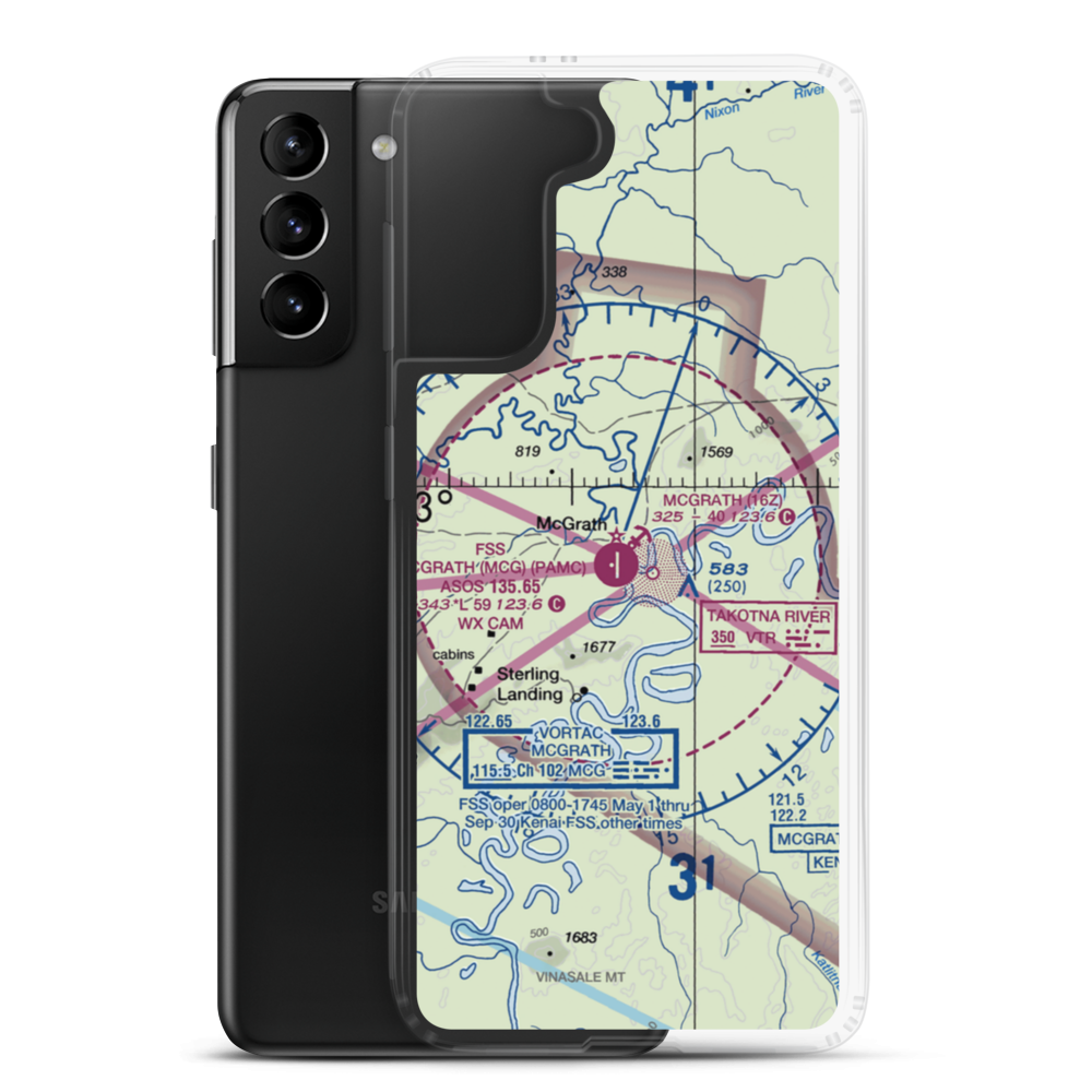Mc Grath Seaplane Base (16Z) VFR Sectional Samsung Case Samsung Galaxy S21 Plus model shown