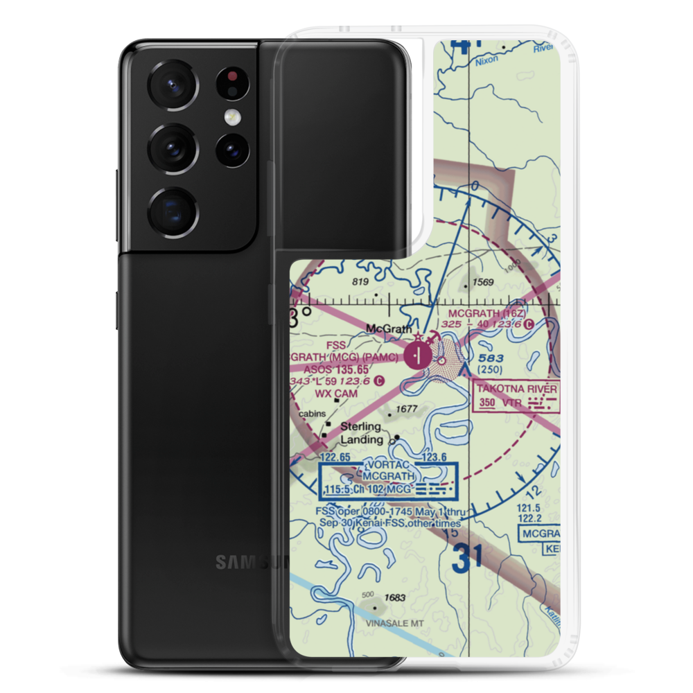 Mc Grath Seaplane Base (16Z) VFR Sectional Samsung Case Samsung Galaxy S21 Ultra model shown