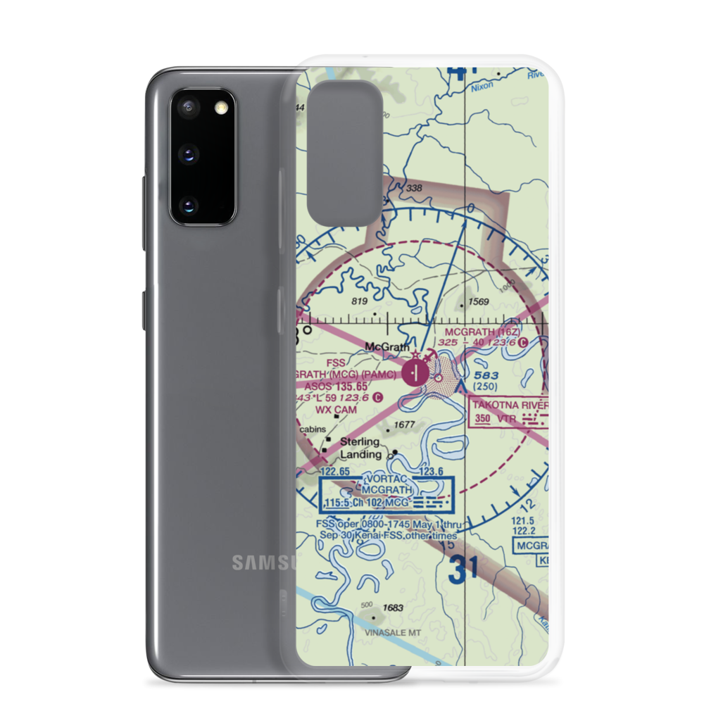 Mc Grath Seaplane Base (16Z) VFR Sectional Samsung Case Samsung Galaxy S20 model shown
