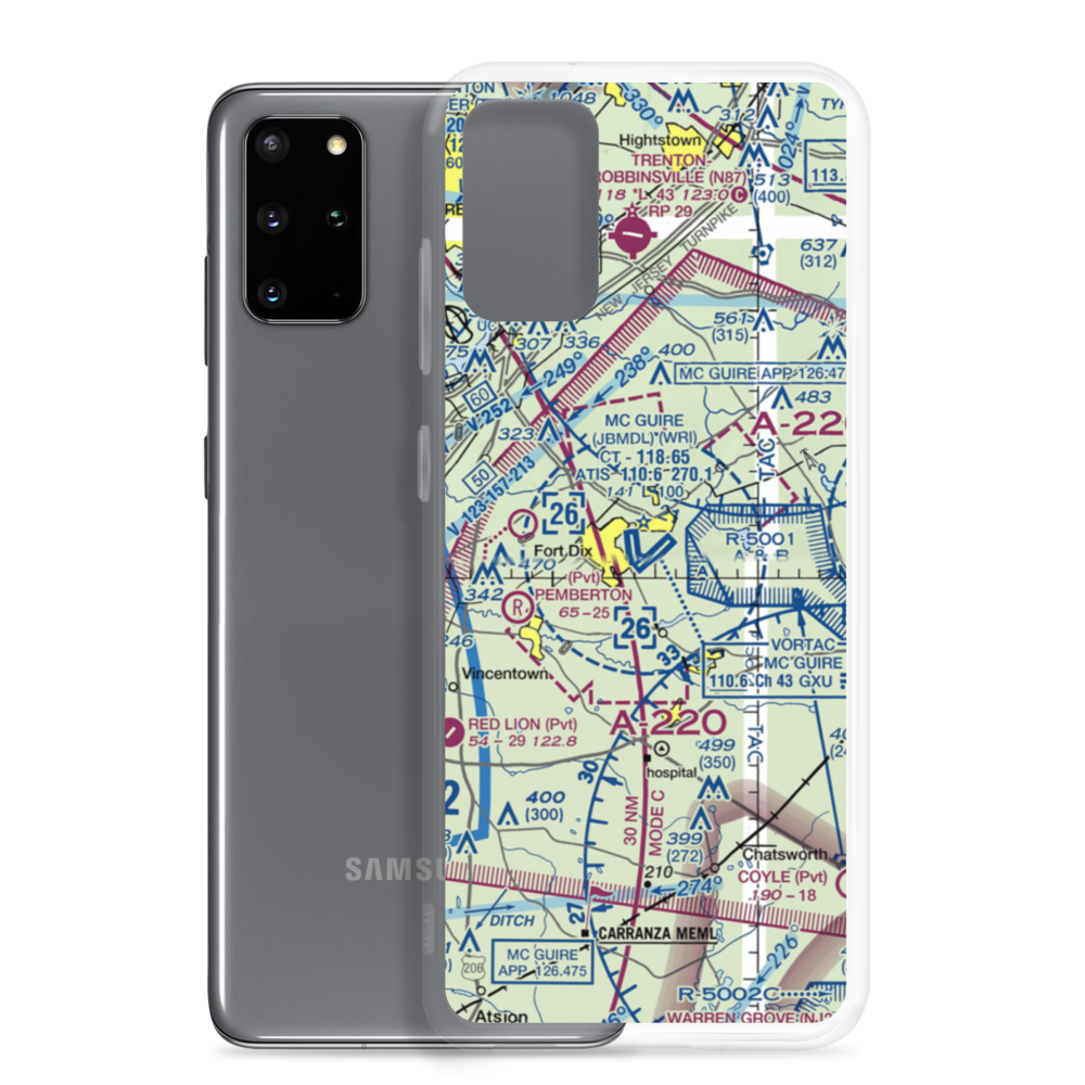 Mc Guire Air Force Base (WRI) VFR Sectional Samsung Case Samsung Galaxy S20 Plus model shown