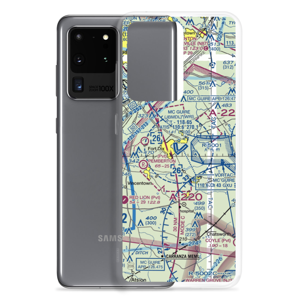 Mc Guire Air Force Base (WRI) VFR Sectional Samsung Case Samsung Galaxy S20 Ultra model shown