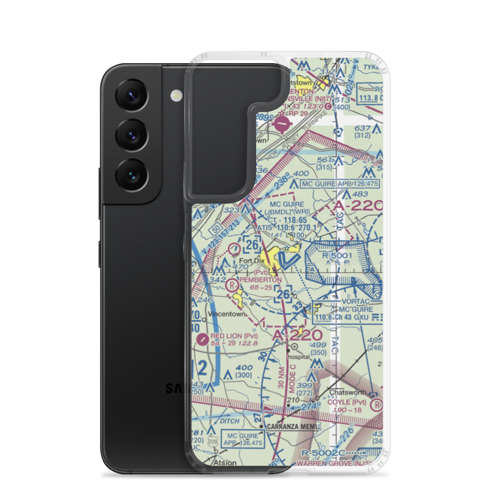 Mc Guire Air Force Base (WRI) VFR Sectional Samsung Case Samsung Galaxy S22 model shown