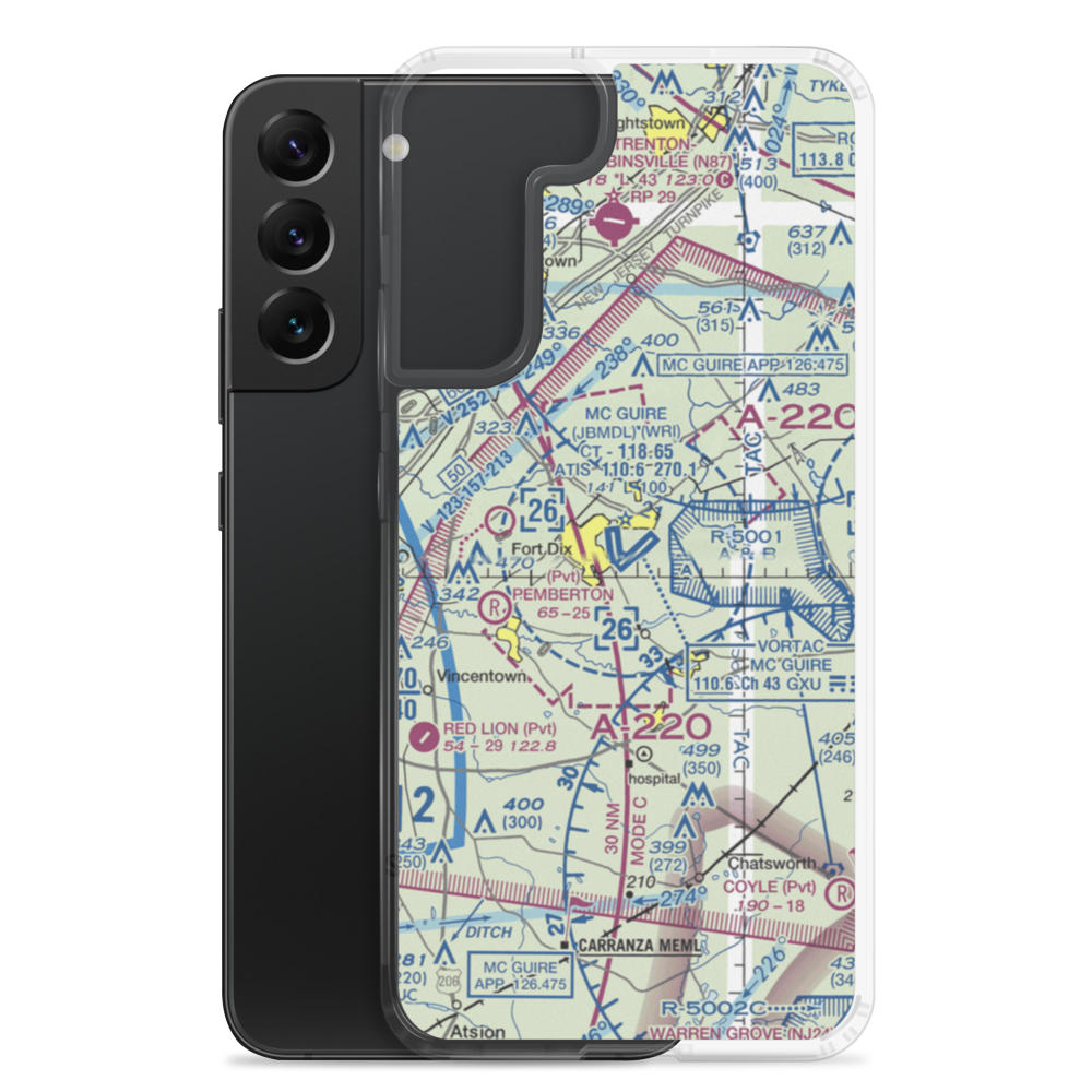 Mc Guire Air Force Base (WRI) VFR Sectional Samsung Case Samsung Galaxy S22 Plus model shown
