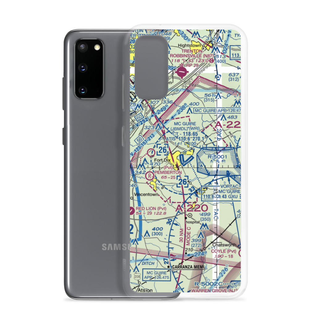 Mc Guire Air Force Base (WRI) VFR Sectional Samsung Case Samsung Galaxy S20 model shown
