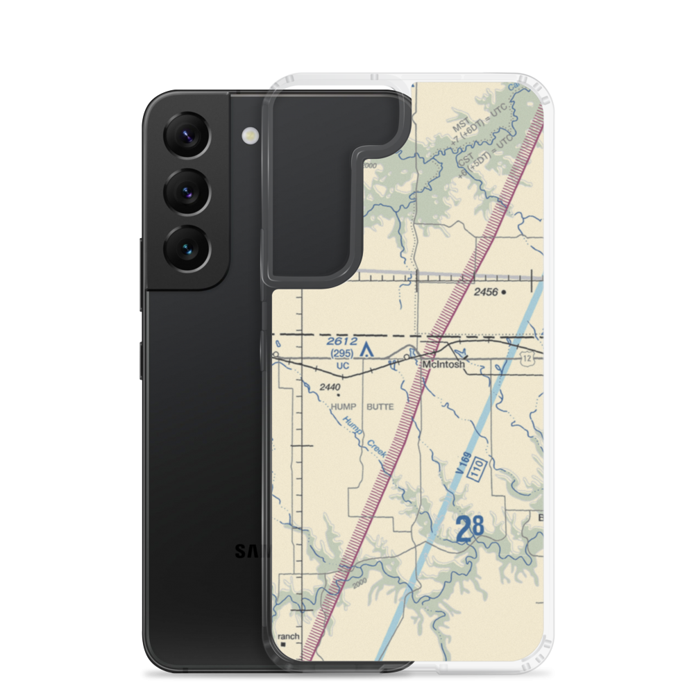 Mc Intosh Municipal Airport (8D6) VFR Sectional Samsung Case Samsung Galaxy S22 model shown