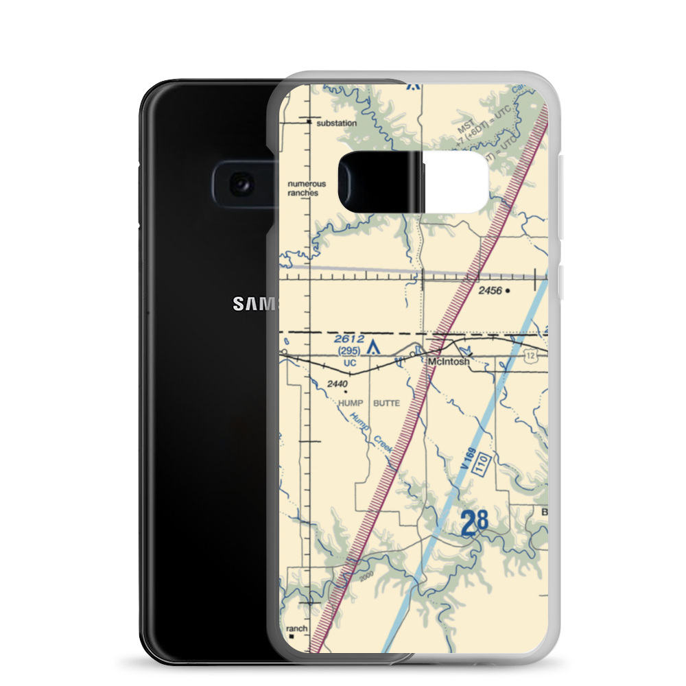 Mc Intosh Municipal Airport (8D6) VFR Sectional Samsung Case Samsung Galaxy S10e model shown